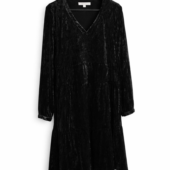 Madison Park Black Velour Long Sleeve Dress Size Small - Picture 2 of 7